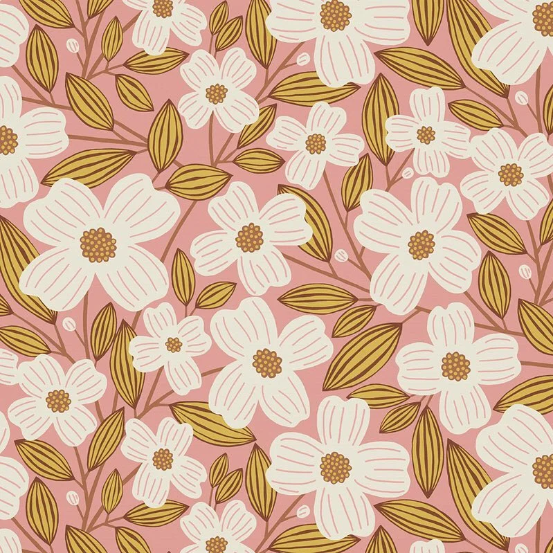 Nancy Wolff White Yellow Floral Leaf Pattern