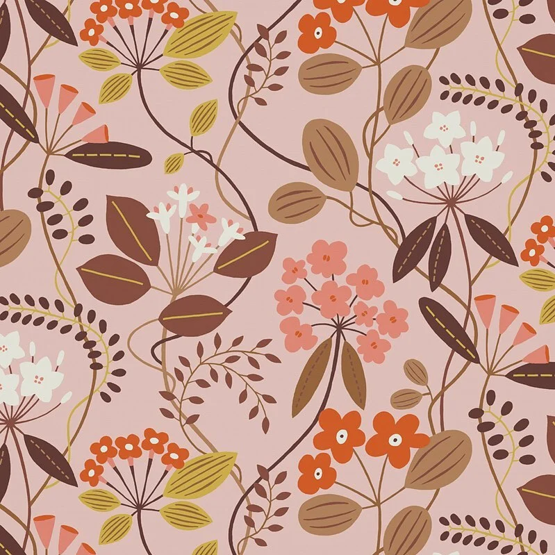 Nancy Wolff Pink Orange Floral Pattern