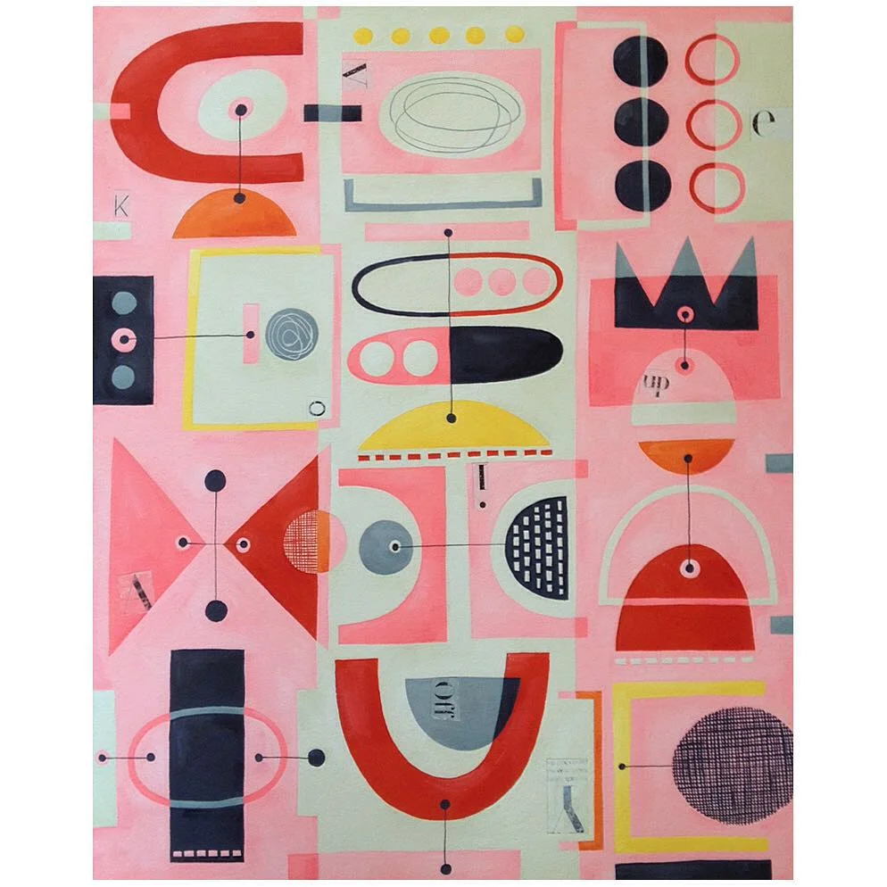 Nancy Wolff Pink Black Geometric Pattern