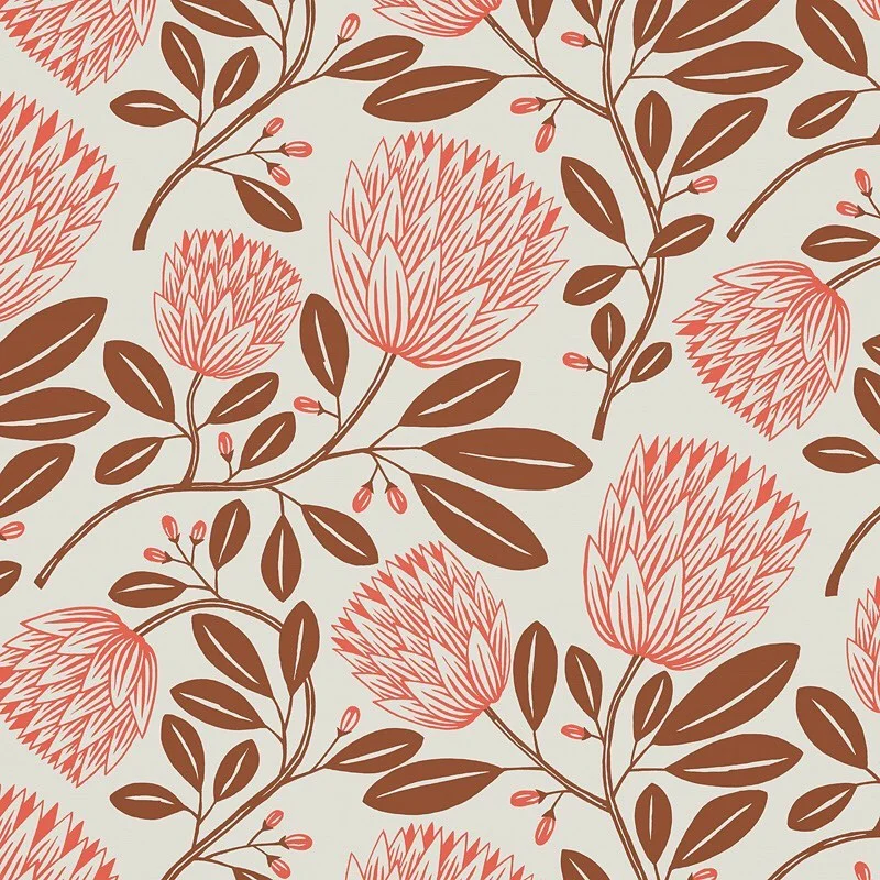 Nancy Wolff Brown Pink Floral Pattern