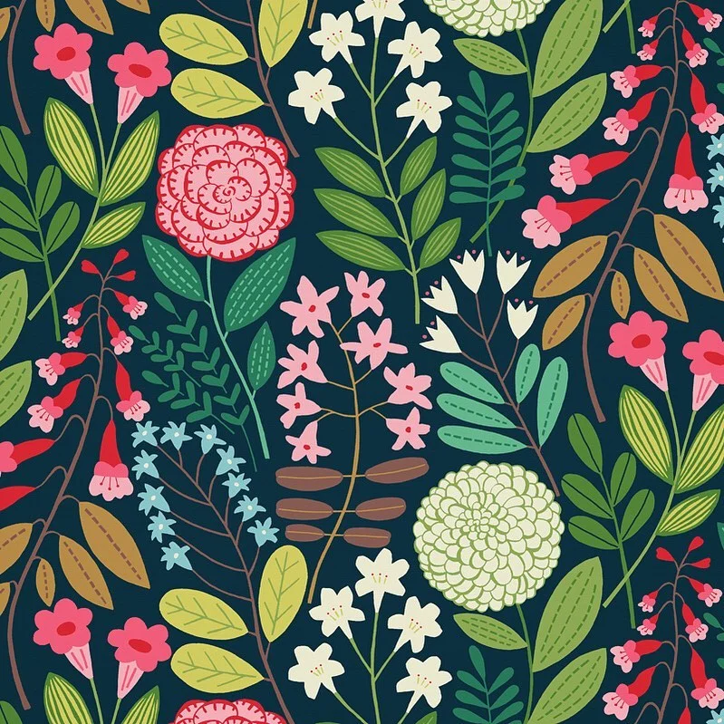 Nancy Wolff Pink White Floral Pattern