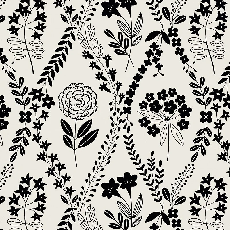 Nancy Wolff Black White Floral Pattern