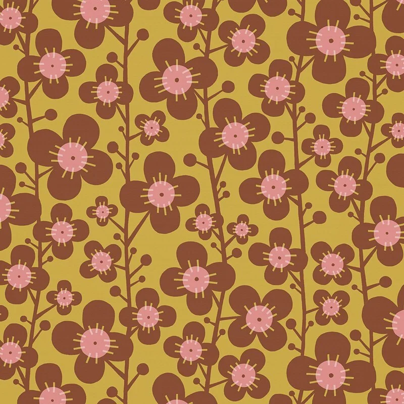 Nancy Wolff Brown Pink Floral Pattern