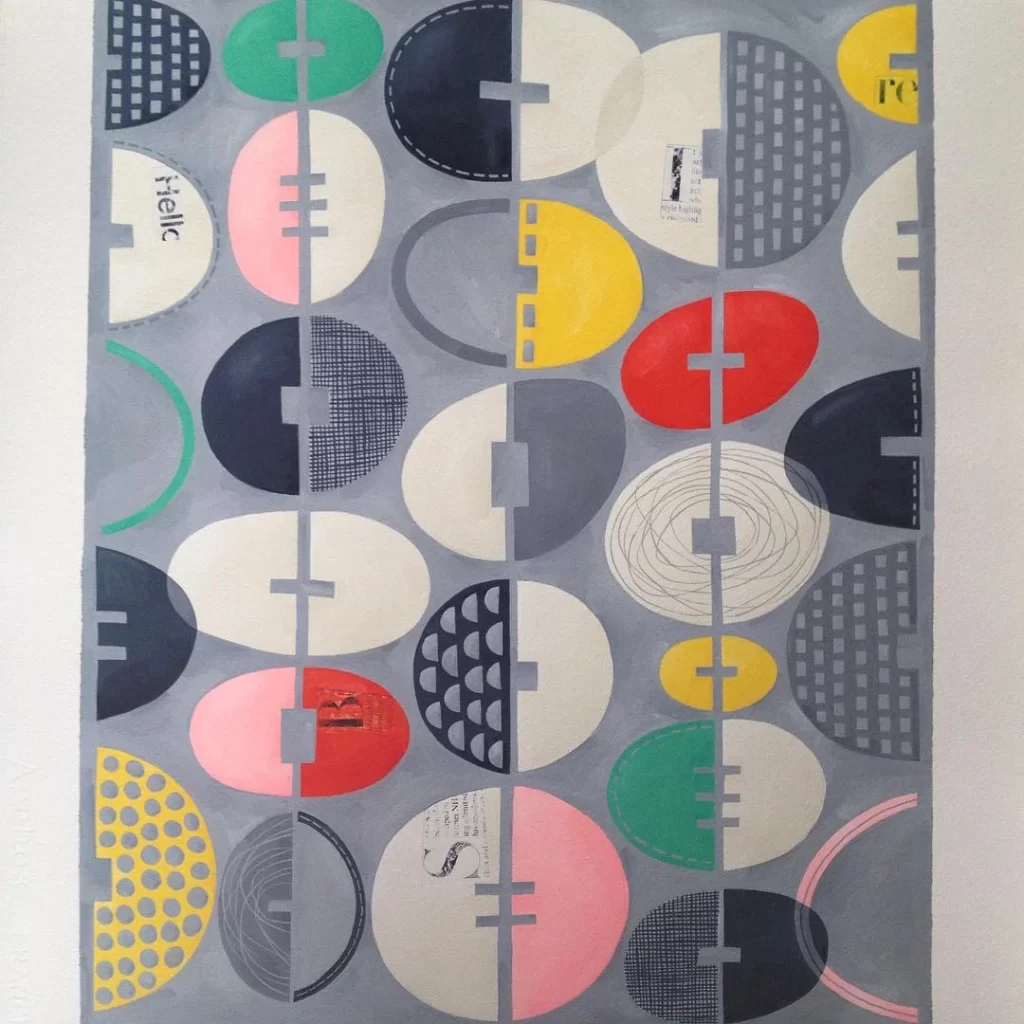 Nancy Wolff Gray Geometric Circles Pattern