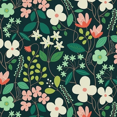 Nancy Wolff White Pink Floral Pattern