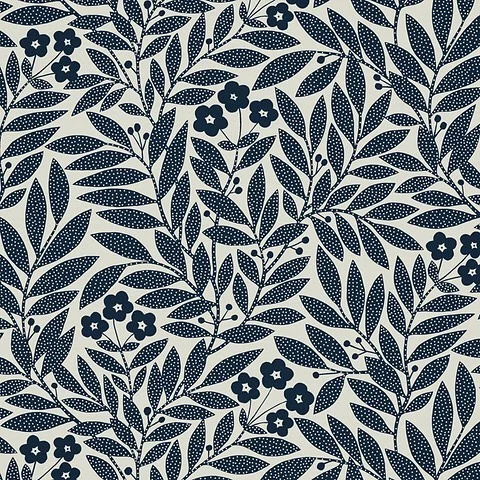 Nancy Wolff Navy Blue Floral Pattern