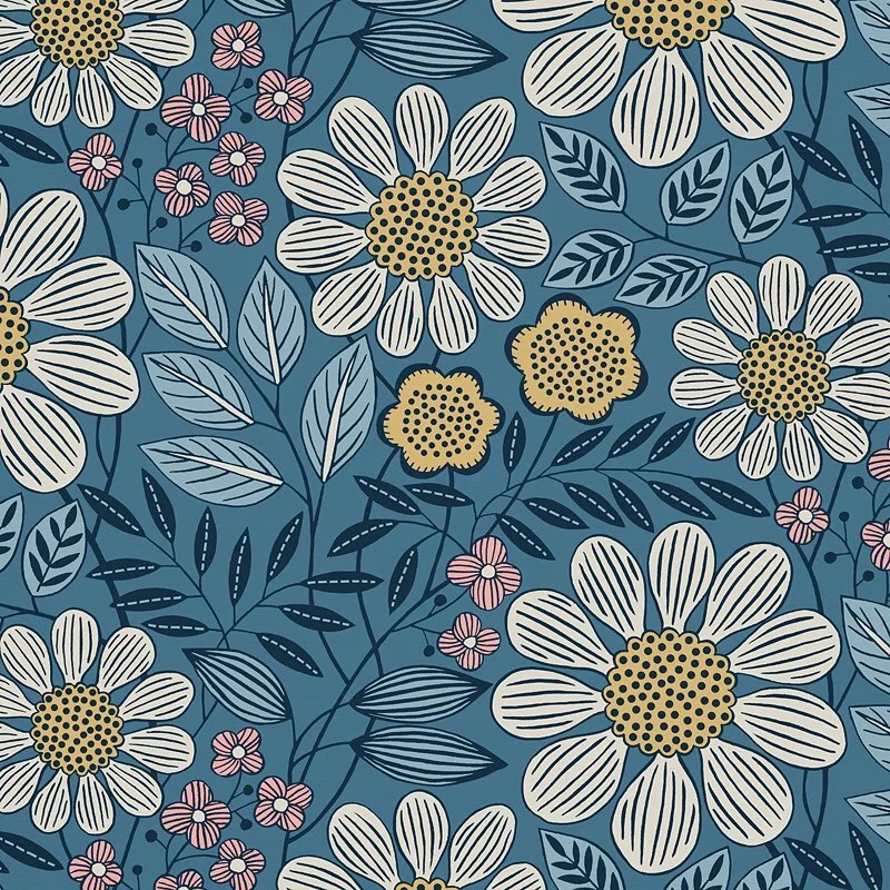 Nancy Wolff White Yellow Floral Pattern