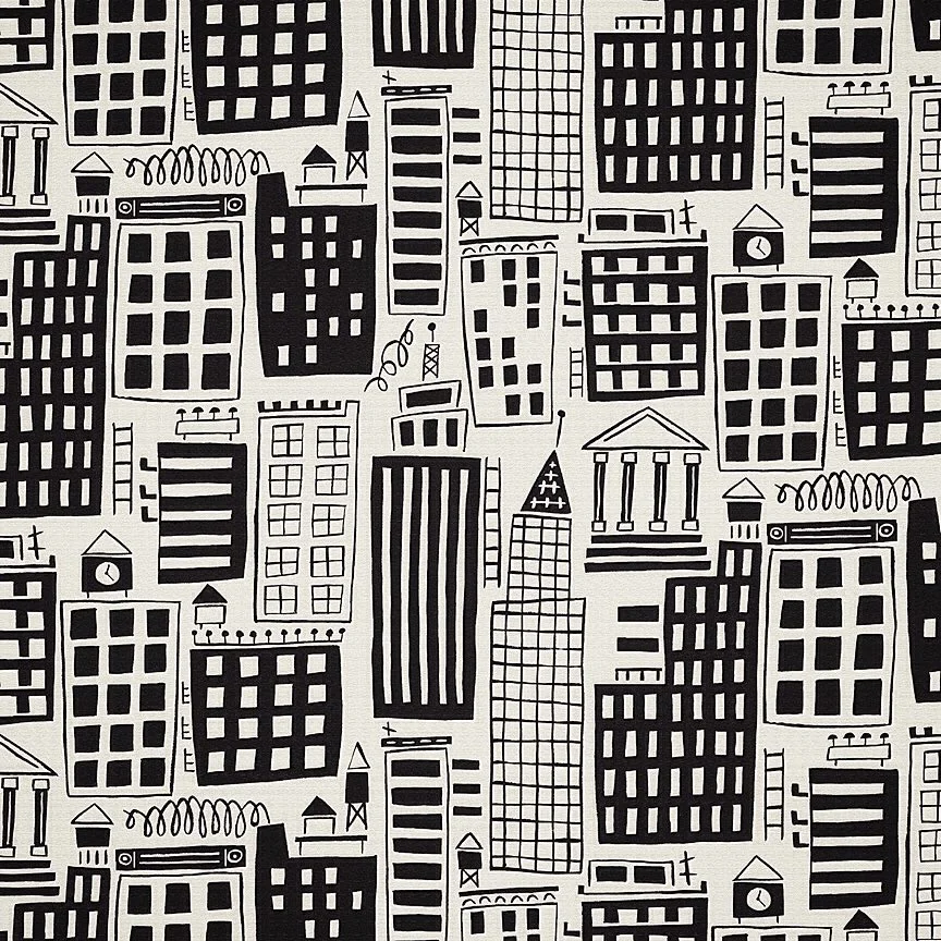 Nancy Wolff Black White Geometric Cityscape Pattern