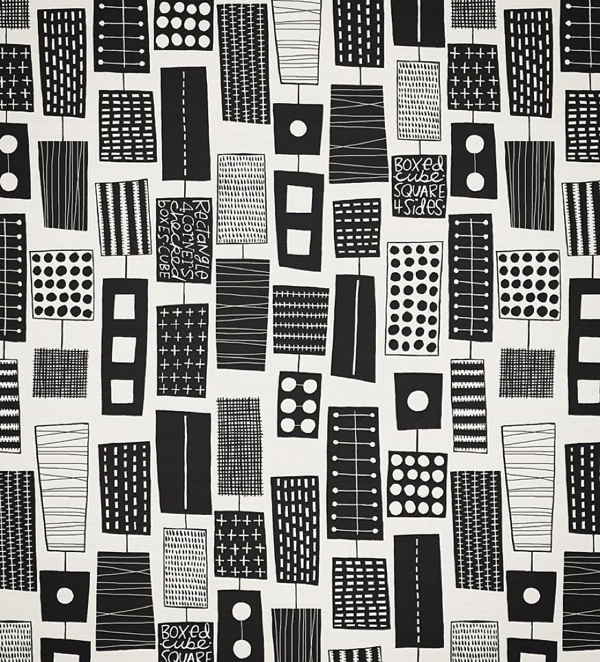 Nancy Wolff Black White Geometric Dots Lines Pattern