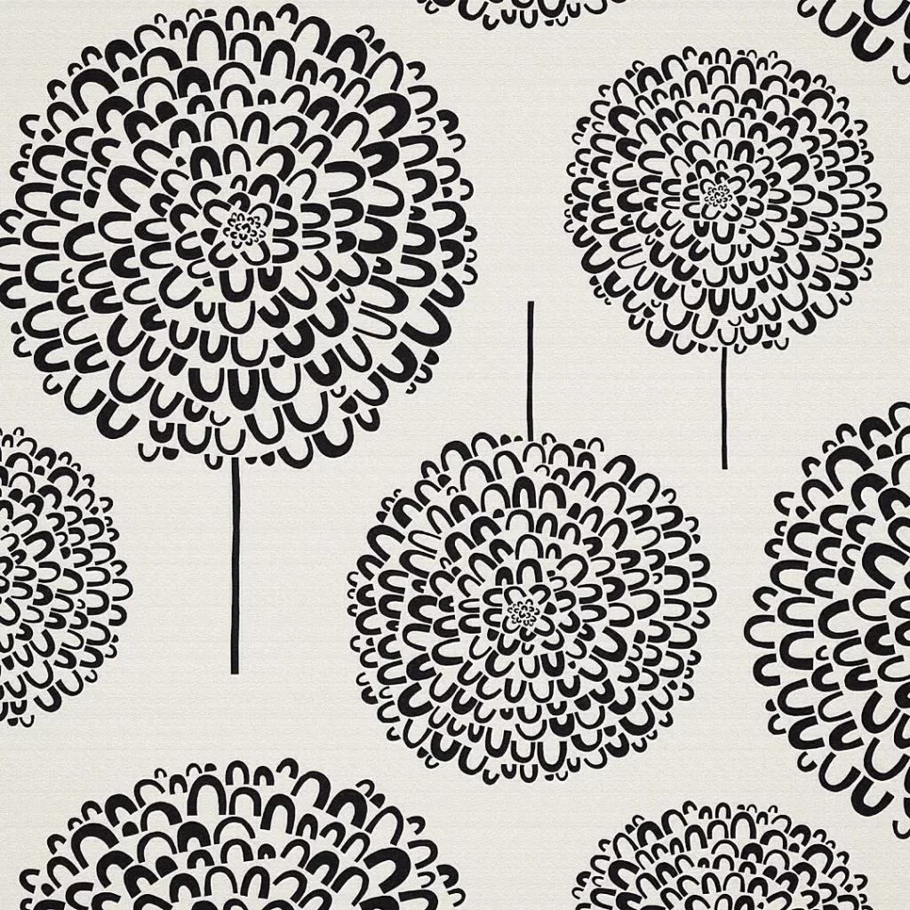 Nancy Wolff Black White Floral Motif Pattern