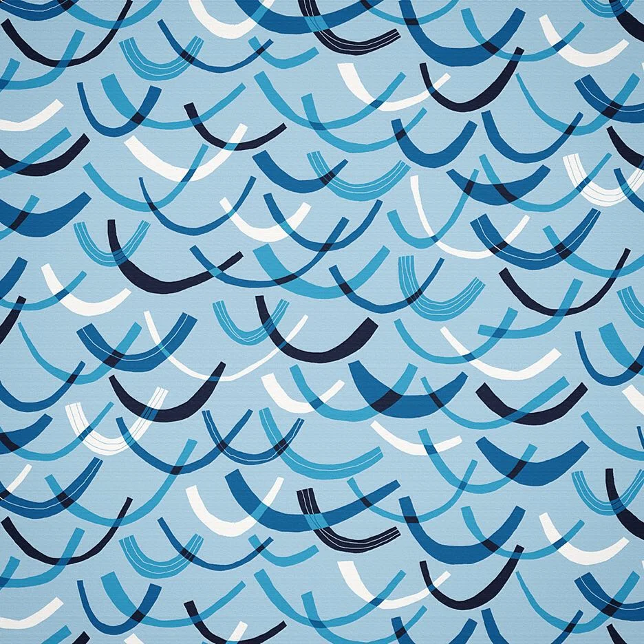 Nancy Wolff Blue Light Curved Lines Pattern
