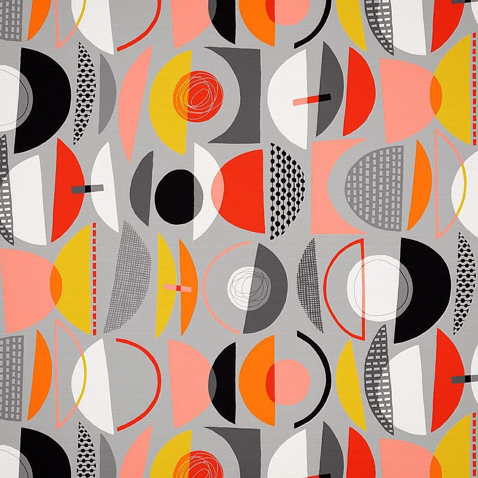 Nancy Wolff Red Orange Geometric Pattern