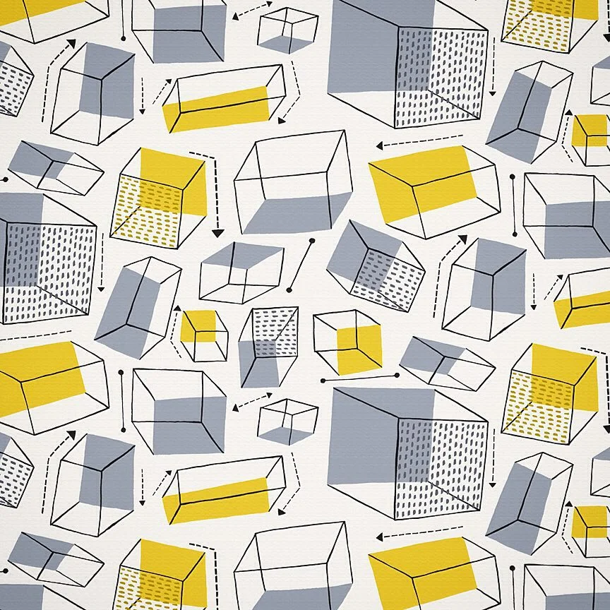 Nancy Wolff Yellow Gray Geometric Pattern