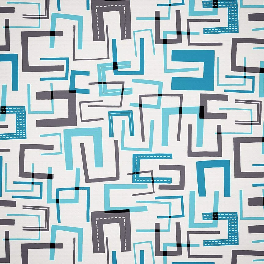 Nancy Wolff Blue Gray Geometric Pattern