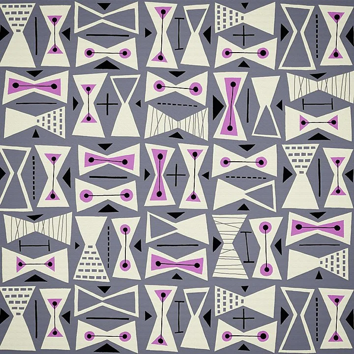 Nancy Wolff Purple White Geometric Pattern