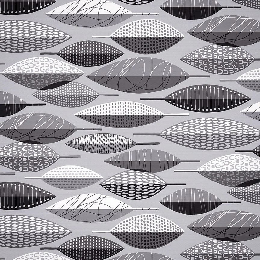 Nancy Wolff Monochromatic Geometric Leaf Dots Pattern