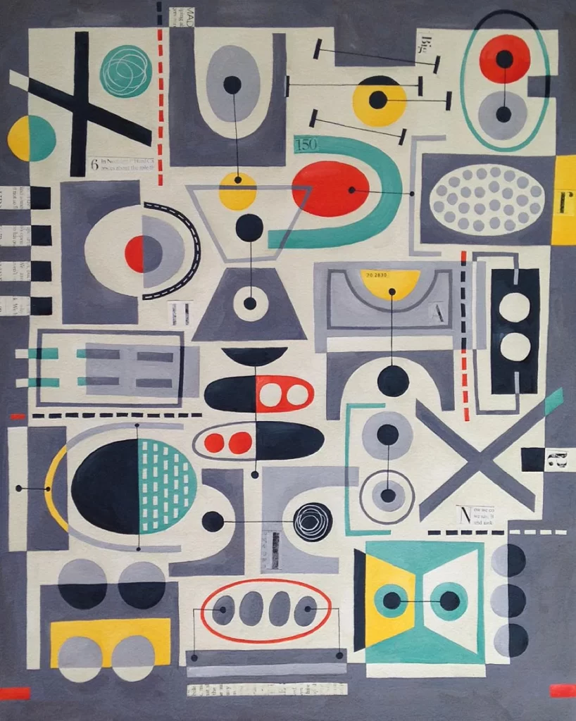 Nancy Wolff Blue Red Geometric Pattern