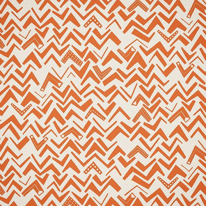 Nancy Wolff Orange White Zigzag Lines Pattern