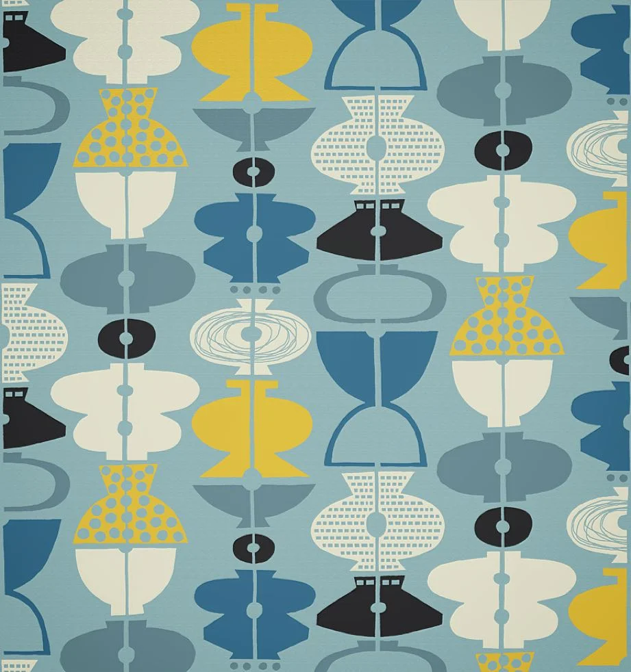 Nancy Wolff Blue Yellow Geometric Pattern