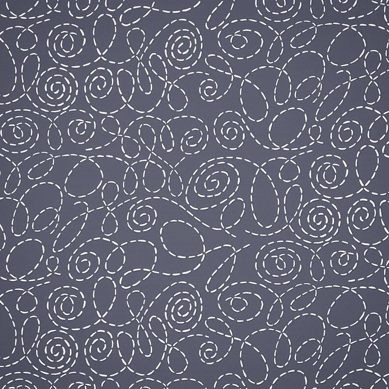 Nancy Wolff White Dark Lines Abstract Swirls Pattern