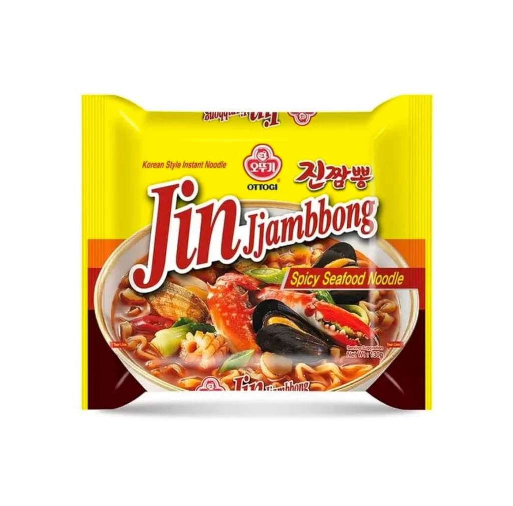 Ottogi Jjambbong Spicy Seafood Noodle Multipack Packaging