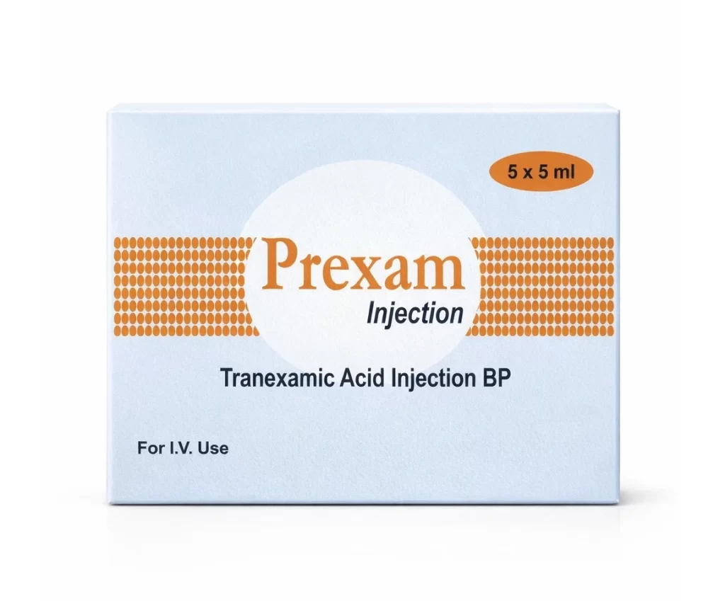 Prexam Tranexamic Acid Injection BP Packaging