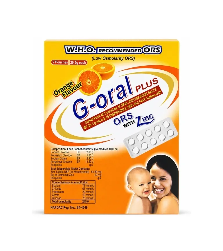 G-oral Oral Rehydration Salts (ORS) with Zinc Packaging