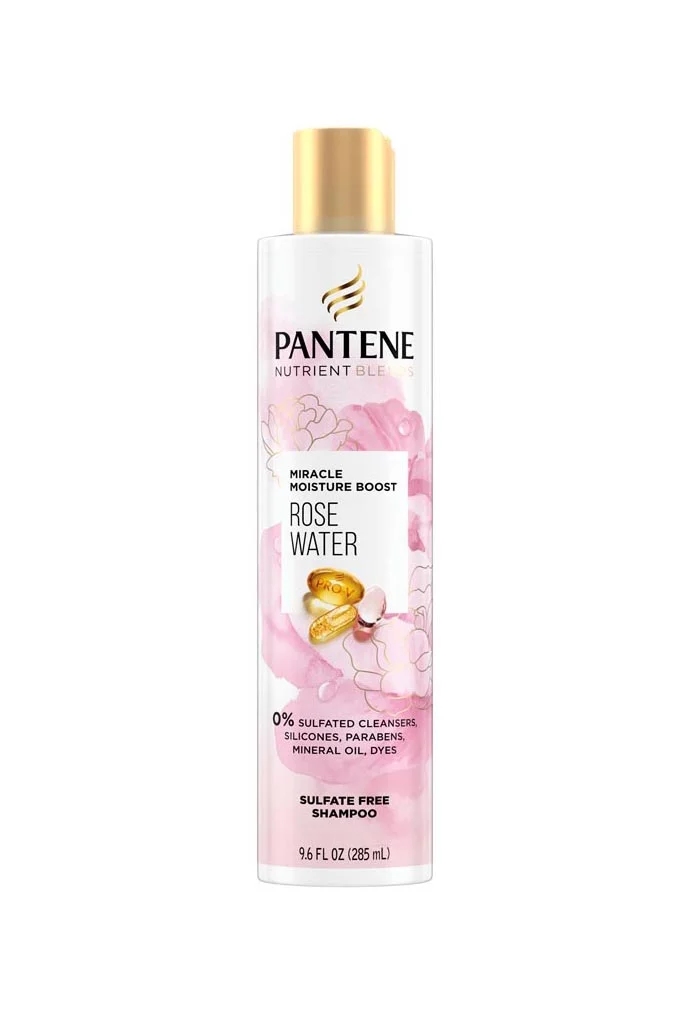 Pantene Rose Water Shampoo Packaging