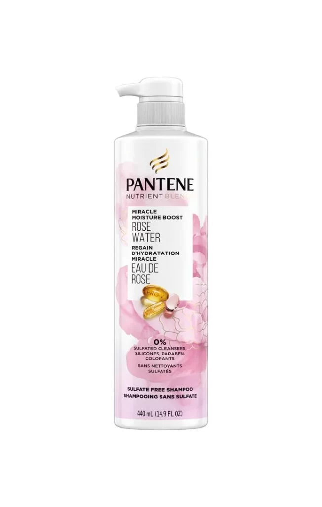 Pantene Rose Water Shampoo Packaging
