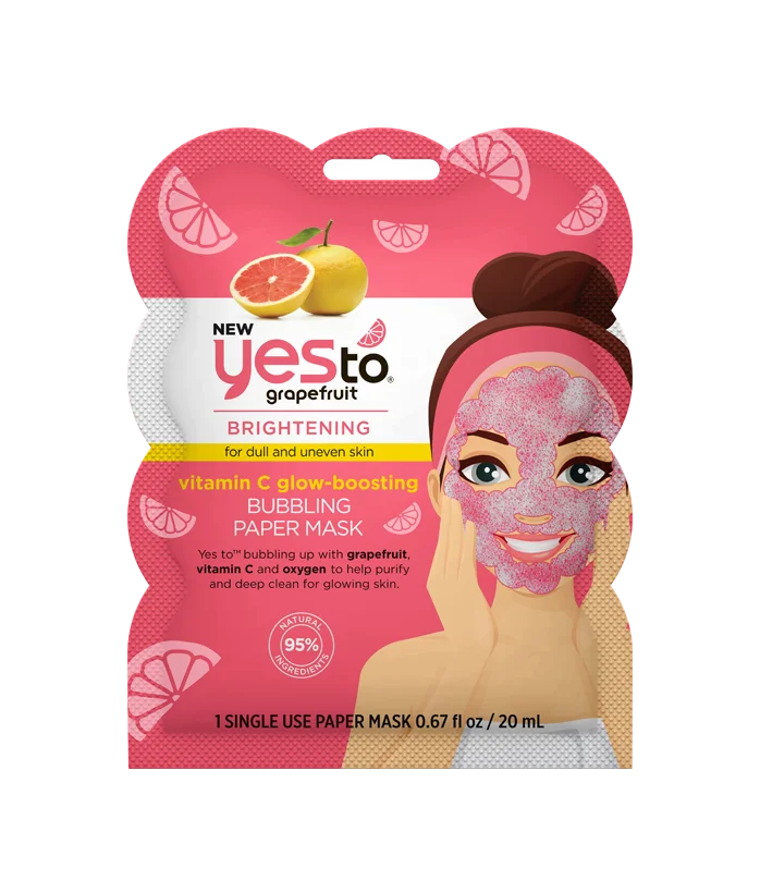 TONYMOLY Yes to Grapefruit Brightening Vitamin C Glow-Boosting Bubbli Packaging