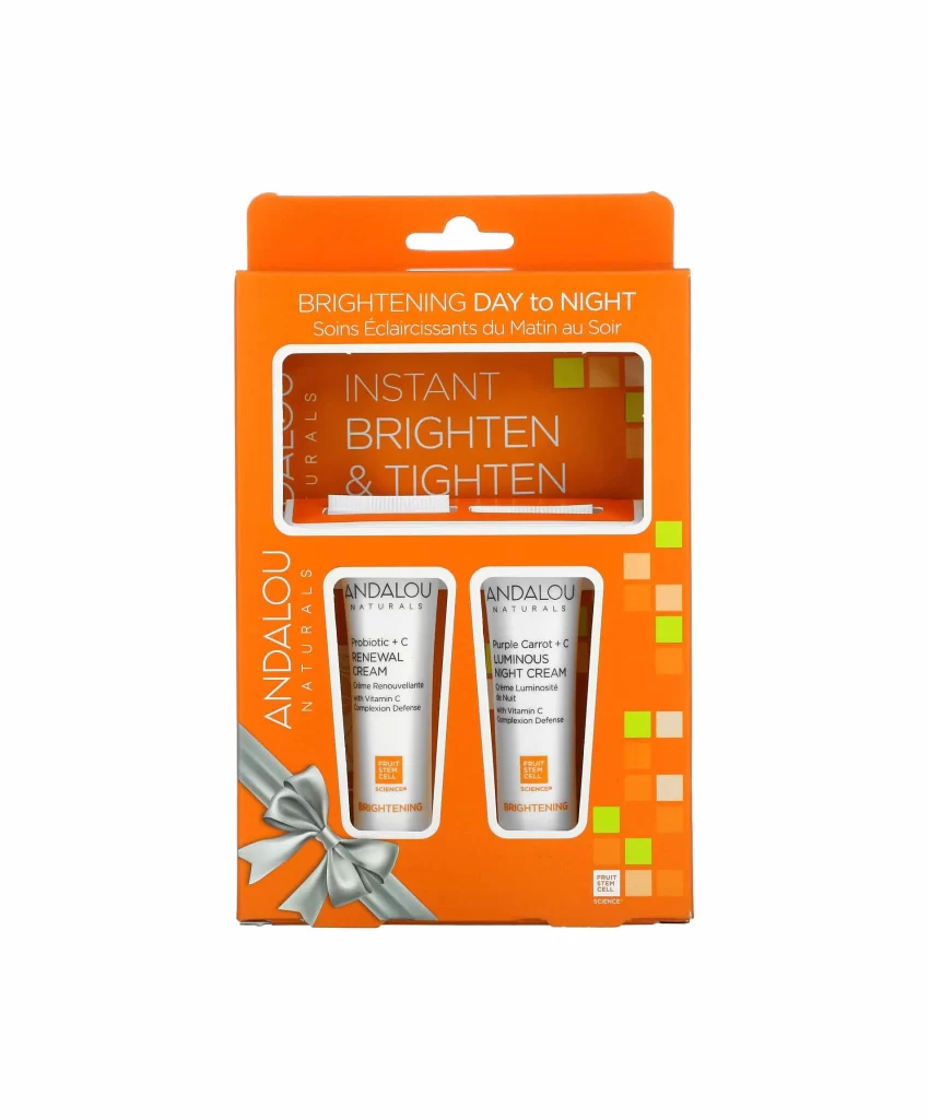 Andalou Naturals Brightening Day to Night 3 Piece Kit Packaging