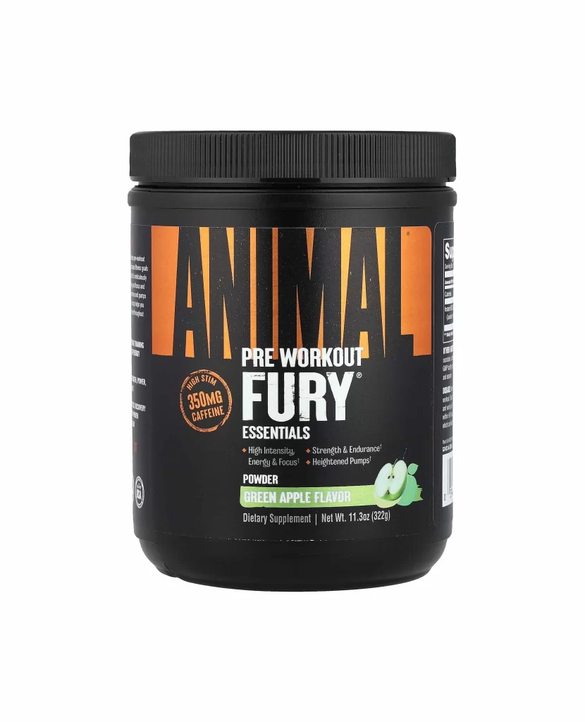 Animal Fury Essentials Pre-Workout Green Apple Packaging