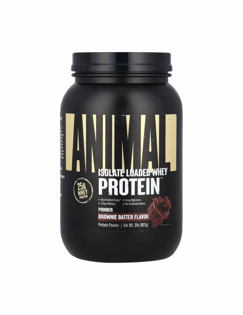 Animal Isolate Loaded Whey Protein Powder Brownie Batter Packaging
