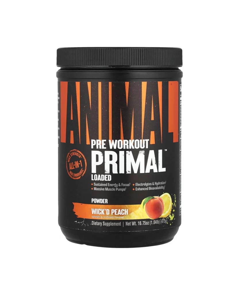 Animal Primal Pre-Workout Powder Wickd Peach Packaging