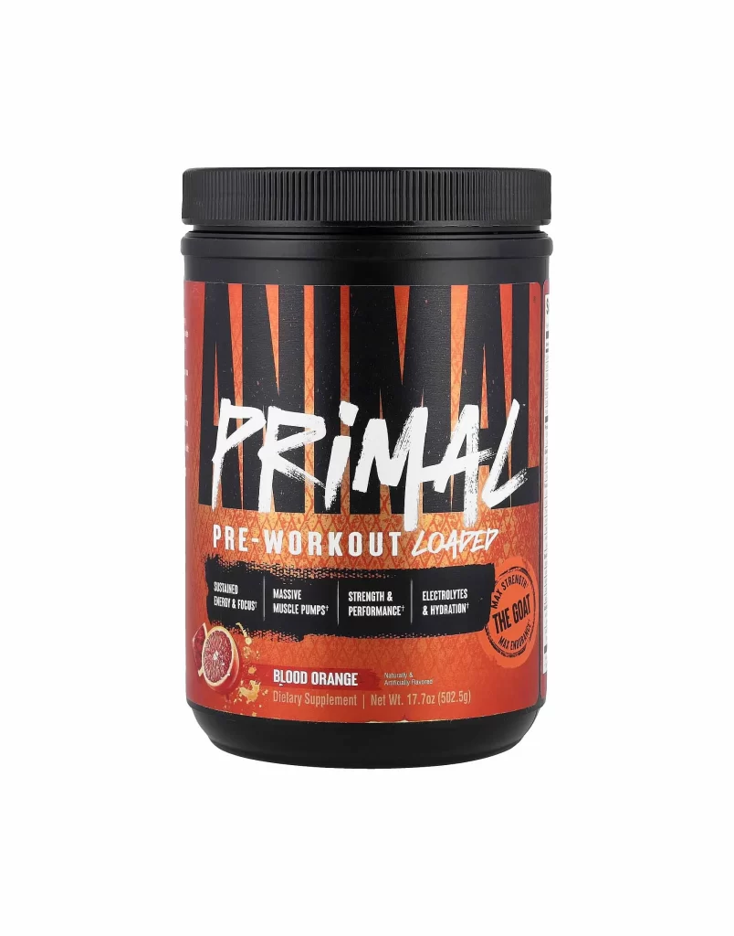 Animal Primal Pre-Workout Loaded Blood Orange Packaging
