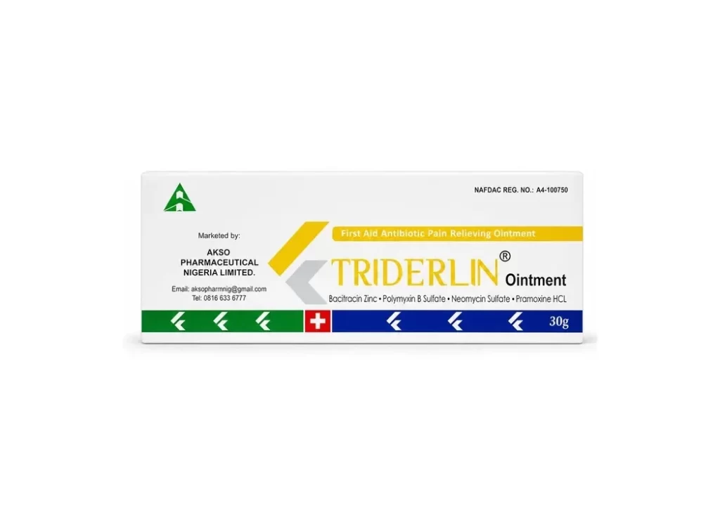 Triderlin Antibiotic Pain Relief Ointment Packaging