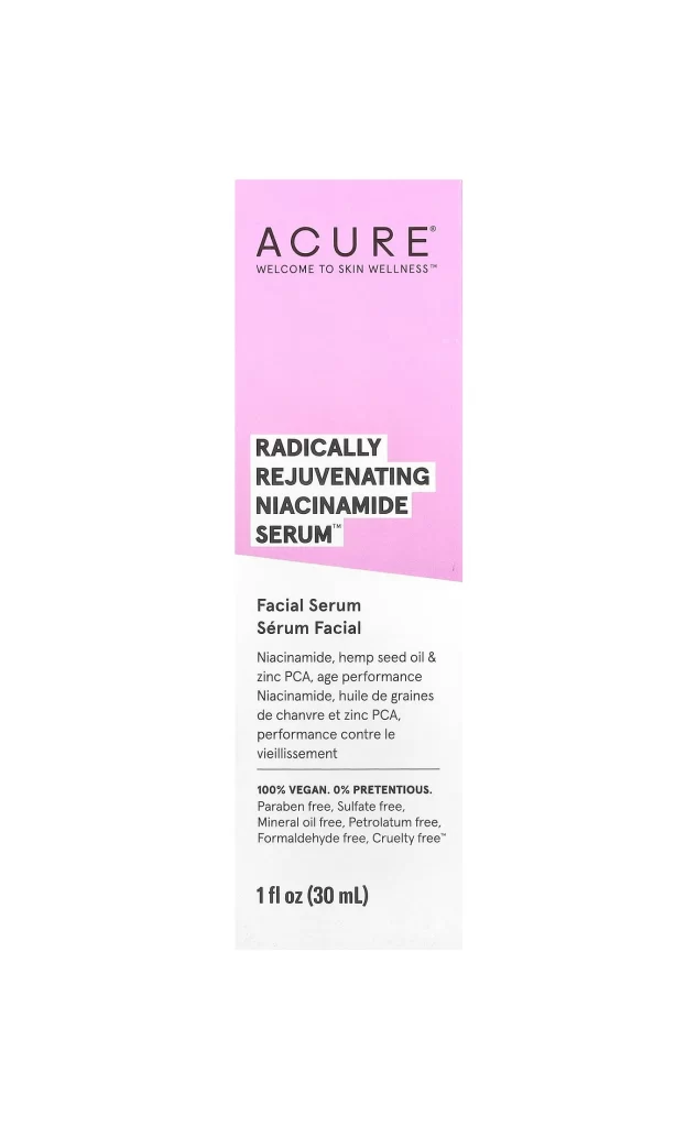 ACURE Radically Rejuvenating Niacinamide Serum Skincare Packaging