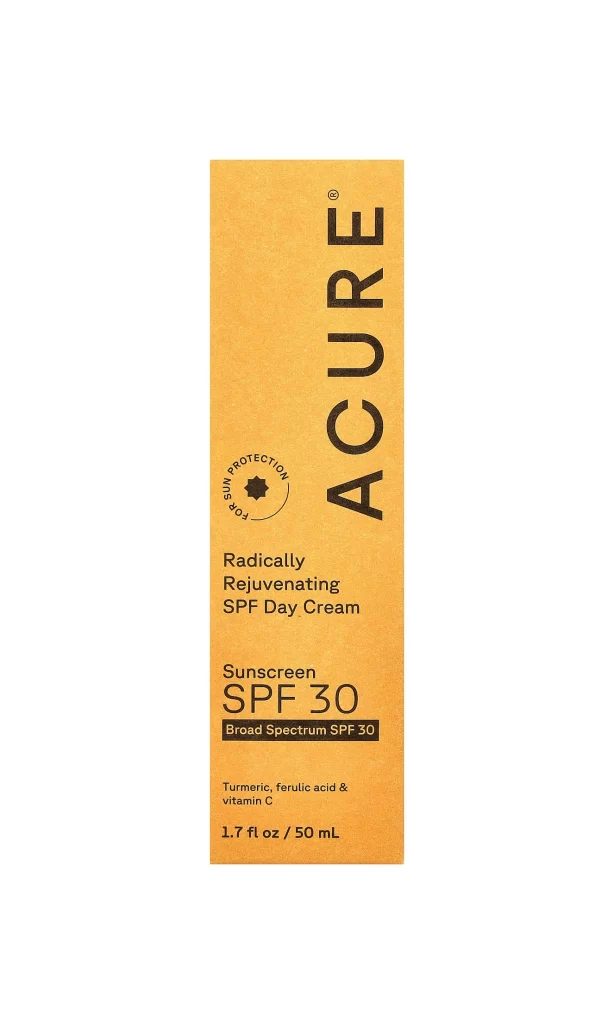 ACURE Radically Rejuvenating SPF Day Cream Sunscreen Packaging