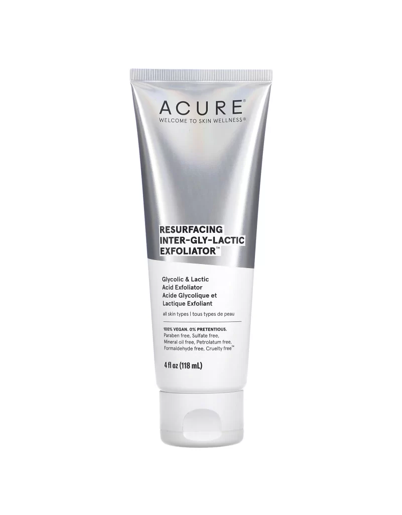 ACURE Resurfacing Inter-Gly-Lactic Exfoliator Skincare Packaging