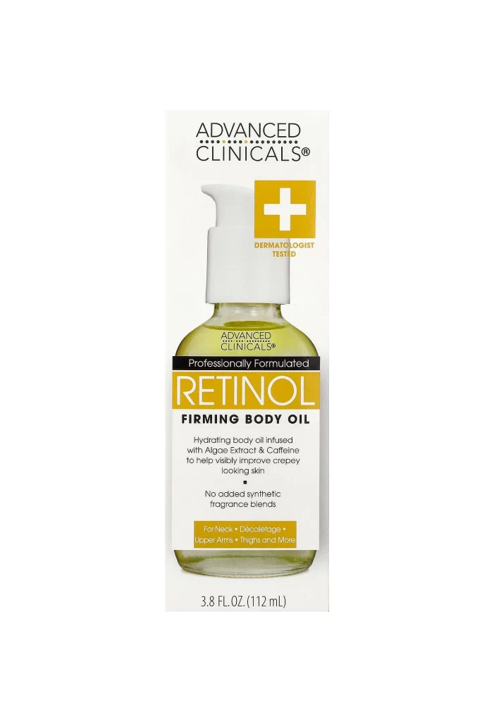 Advanced Clinicals Retinol Firming Body Oil Skincare Packaging