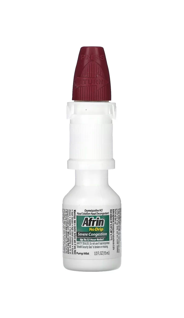Afrin No Drip Severe Congestion Pump Mist Nasal Spray Packaging
