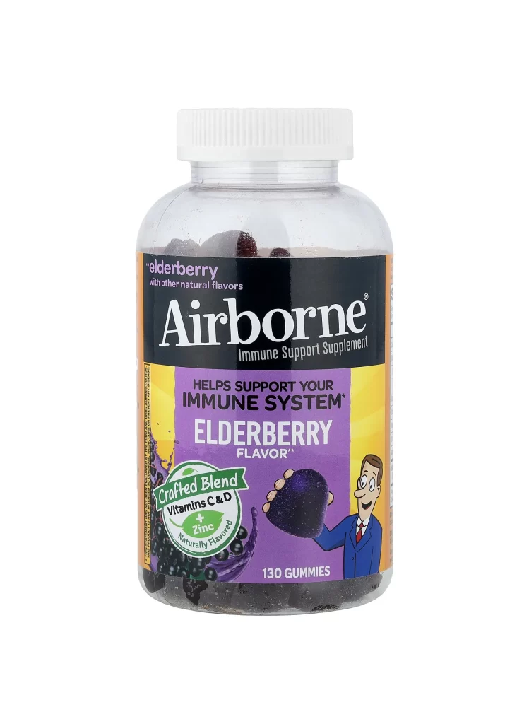 Airborne Immune Support Elderberry Supplement Packaging