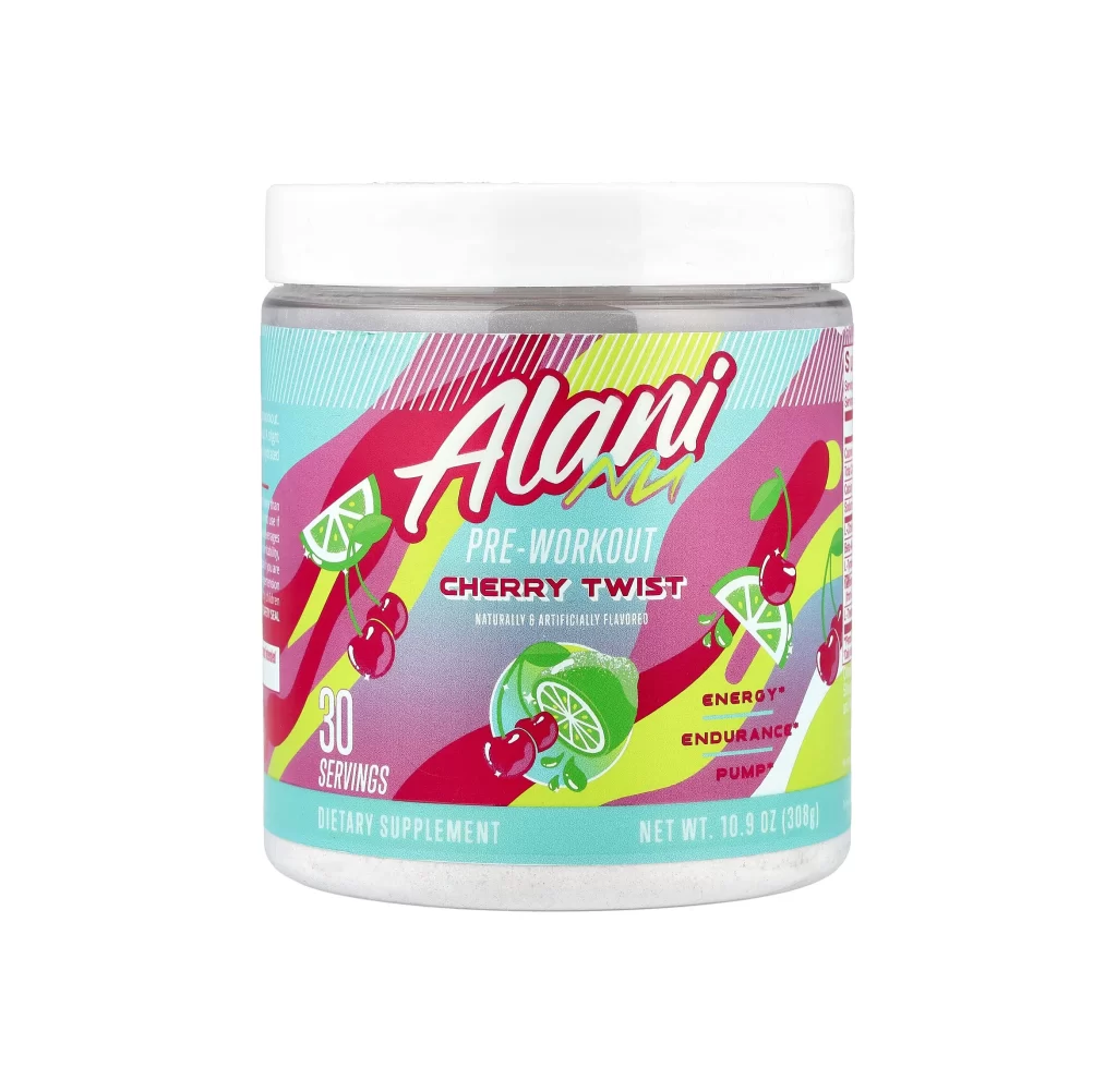Alani Nu Pre-Workout Cherry Twist Supplement Packaging