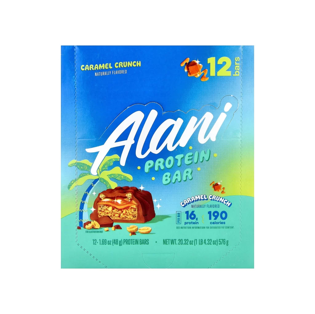 Alani Nu Protein Bar Caramel Crunch Packaging
