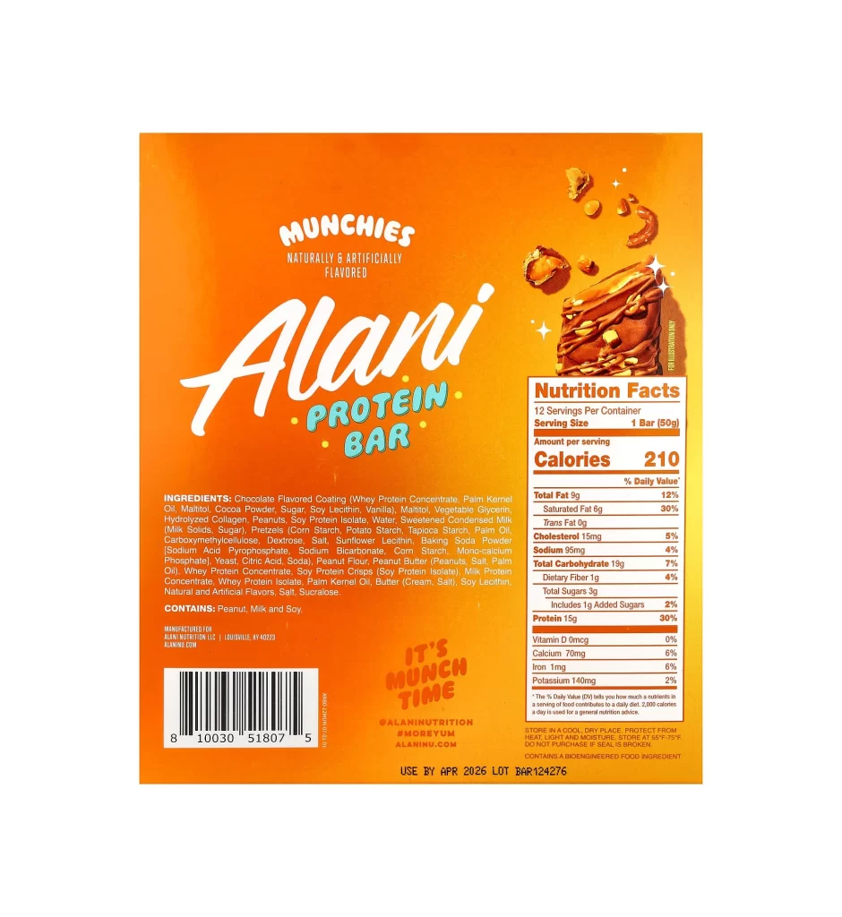 Alani Nu Protein Bar Munchies Packaging