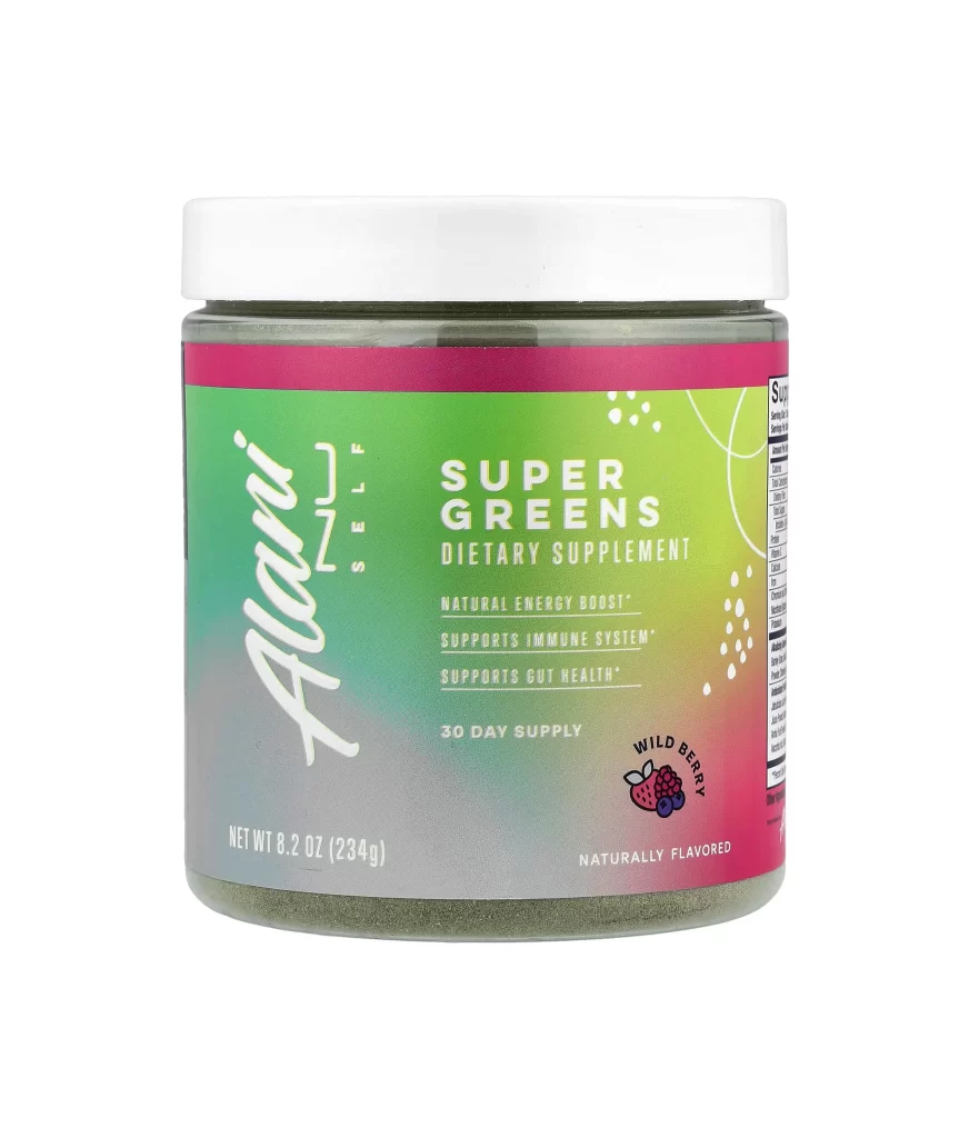 Alani Nu Self Super Greens Wild Berry Supplement Packaging