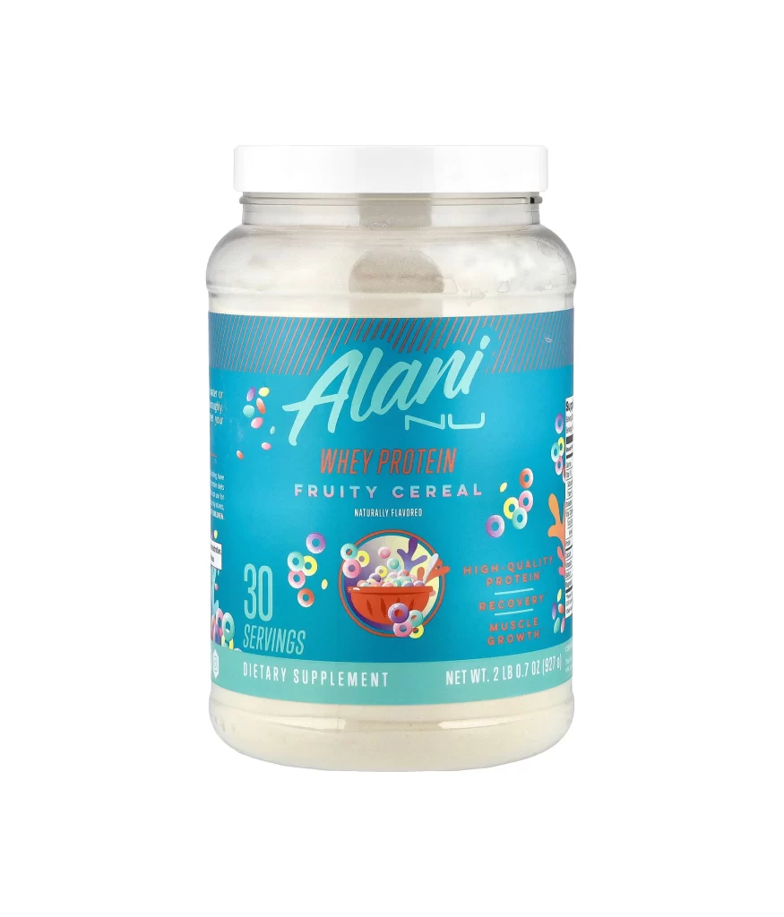 Alani Nu Whey Protein Fruity Cereal Protein Packaging