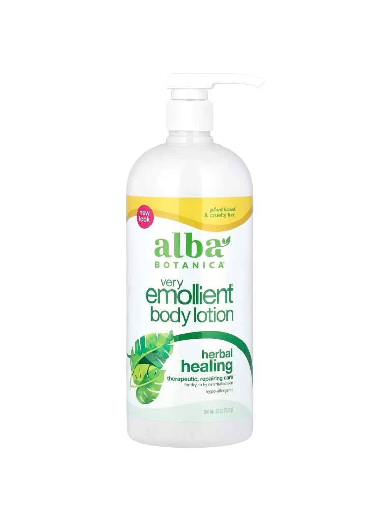 Alba Botanica Very Emollient Herbal Healing Body Lotion Packaging