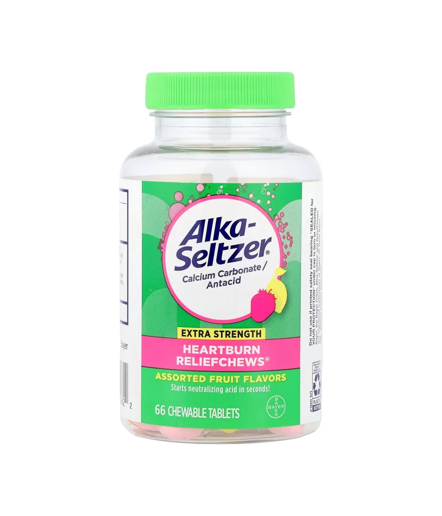Alka-Seltzer Heartburn Reliefchews Assorted Fruit Chewable Tablets Pharmaceutical Packaging
