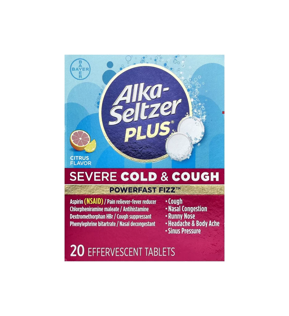 Alka-Seltzer Plus Power Fast Fizz Cough and Cold Severe Citrus Pharmaceutical Packaging